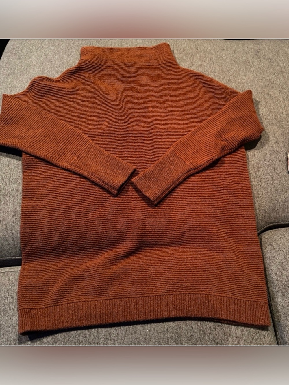 Noa Rust Mock Neck Ottoman Tunic Sweater